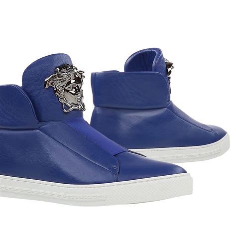 blue versace mock croc slip-on palazzo sneakers|Versace Palazzo Shoes .